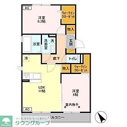 R.ザウバー 2LDKの間取図画像
