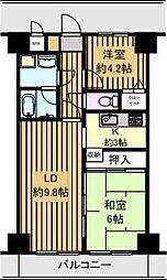 ビューシティイナゲ 2LDKの間取図画像