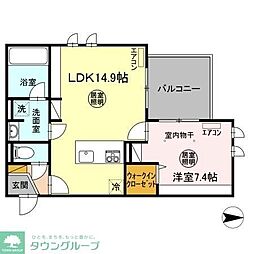 アピシウス 1LDKの間取図画像