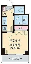 ベイステート安間 1Kの間取図画像