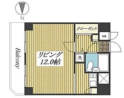 ベルシェ船橋ラマージュ 1Kの間取図画像