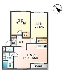 ピソ・ベルドール1 2LDKの間取図画像