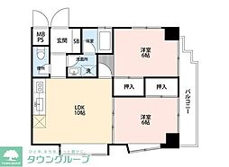 ガーデンハウス本千葉 2LDKの間取図画像