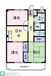 レイダース1 3DKの間取図画像