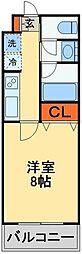 セナリオフォルム船橋 1Kの間取図画像
