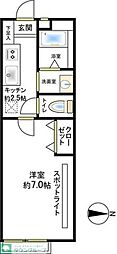 アクシス幕張 1Kの間取図画像