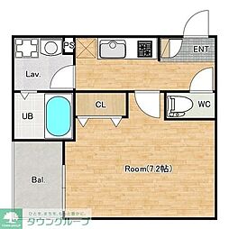 ジーメゾン千葉浜野レヴィアン 1Kの間取図画像