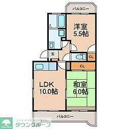 ハイツおゆみ野2 2LDKの間取図画像