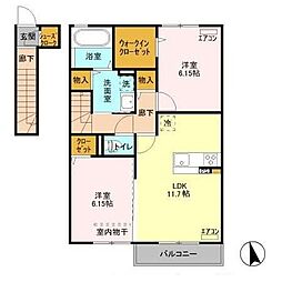フェニックス 2LDKの間取図画像