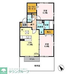 バニュルス2 2LDKの間取図画像