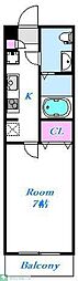 ユーフォリア 1Kの間取図画像
