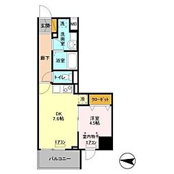 フェリスコート 1DKの間取図画像