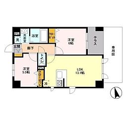サンピタリア東船橋 2LDKの間取図画像