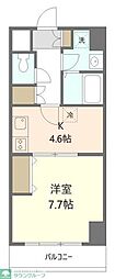 サンライズ八咲 1Kの間取図画像