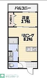 千葉市稲毛区小仲台7丁目アパート 1LDKの間取図画像