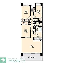 リーベスト西千葉 3LDKの間取図画像