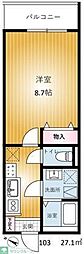 REVENE小倉 1Kの間取図画像