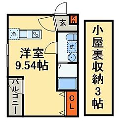 グランニール幕張2 ワンルームの間取図画像