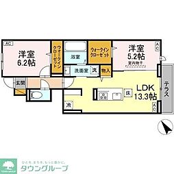 yamajuII 2LDKの間取図画像