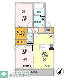 メルヴェイユA 2LDKの間取図画像
