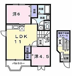サンクレスト 2DKの間取図画像