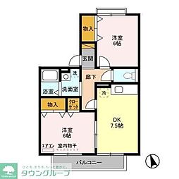 メイヒルズ2 2DKの間取図画像