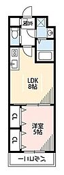 LUCRAS 1LDKの間取図画像