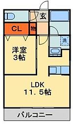 MapleHouse 1LDKの間取図画像