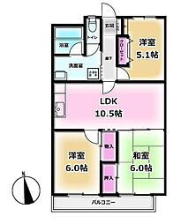 SKマンションC 3LDKの間取図画像