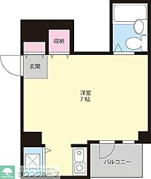 トップ勝田台NO1 ワンルームの間取図画像