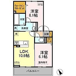 サニーハイム 2LDKの間取図画像