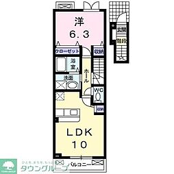 メゾン・ド・シェリュバン2 1LDKの間取図画像