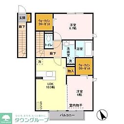 グレンコート 2LDKの間取図画像