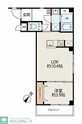 コネクトパークヒルズ新田町 1LDKの間取図画像