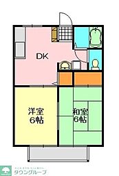 サンハイツ 2DKの間取図画像