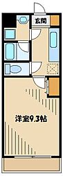 京王相模原線 橋本駅 徒歩12分の賃貸マンション 1階1Kの間取り