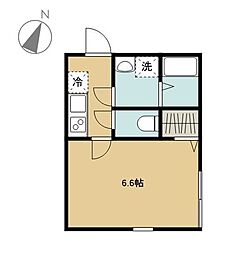 ラ・ソレイユ淵野辺 1Kの間取図画像