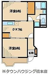 ハーブ・コート 2DKの間取図画像
