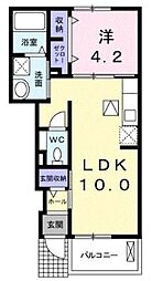 ベルクムント 1LDKの間取図画像