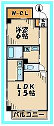 ラ・ピュール 1LDKの間取図画像