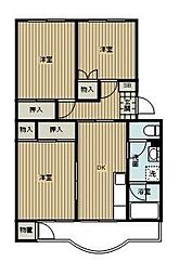 京王清新マンションC棟 3DKの間取図画像