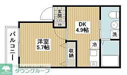 中央hsビル 1DKの間取図画像