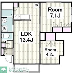 ヴェレAS 2LDKの間取図画像