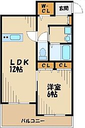 グラスガーデン相模大野 1LDKの間取図画像
