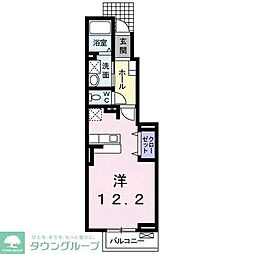 グリーンヒルズE大澤 ワンルームの間取図画像