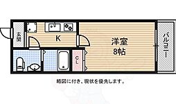 CEREZO難波西 1Kの間取図画像