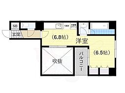 ゼウス桜川プレミアム ワンルームの間取図画像