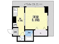 エクセル難波 1DKの間取図画像
