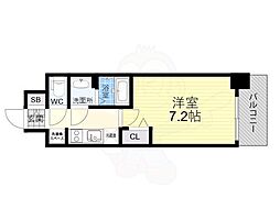 ファステート難波WESTパーク 1Kの間取図画像