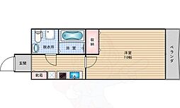 アフルエンス難波 1Kの間取図画像